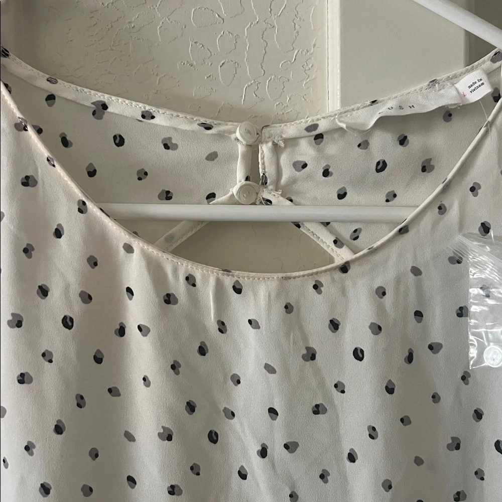 LUSH White Polka Dot Blouse - Picture 5 of 6
